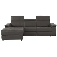 Ecksofa HOME AFFAIRE "Binado, L-Form" Sofas Gr. B/T: 252cm x 164cm, Echtleder-Kunstleder, Recamiere links, mit motorischer Relaxfunktion-mit USB-Anschluss, braun mit manueller oder elektrischer Relaxfunktion USB-Anschluss