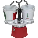 Bialetti Mini Express 90 ml 2 Tassen Rot/Weiß