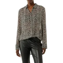 Comma, comma Longbluse aus Chiffon mit Leo-Print beige 36