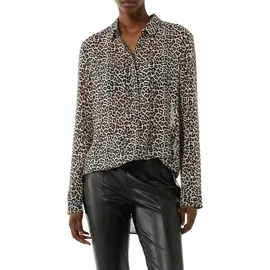 Comma, comma Longbluse aus Chiffon mit Leo-Print beige 36