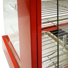 MONSTER SHOP KuKoo Aufsatzvitrine Heiße Theke Warmhaltevitrine Vitrine Warmhaltetheke Warmhaltevitrine Heißtheke Wärmevitrine Speisevitrine Rot 60cm 1200W - Rot