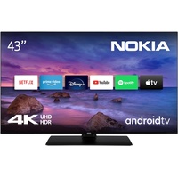 Nokia 43 Zoll (139 cm) 4K UHD Fernseher Smart Android TV (DVB-C/S2/T2, Netflix, Prime Video, Disney+) - UN43GV310-2023 [Energieklasse F]