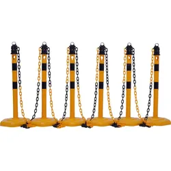 Temka Kettenpfosten - Set g/s 6 Pfosten + 5x3m Kette