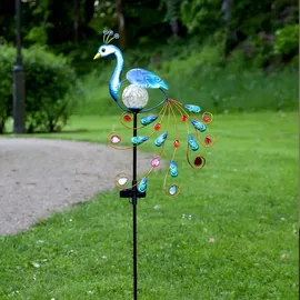 Star Trading Solarleuchte Glas 80 cm inkl. Dämmerungssensor blau