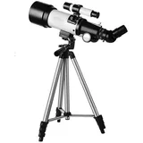 Teleskop, 50–100 mm Kalibermontage, astronomisches Brechungsteleskop für Kinder, Anfänger, Reiseteleskop mit Stativ-Tragetasche und HD-Okular (Farbe: Paket B) (Paket B) Vision