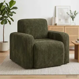 vidaXL Sessel Grün Cord 72 x 71 x 70 cm Grün mit Rollen