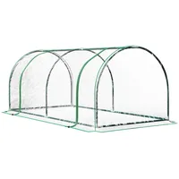 MODFU Foliengewächshaus Tomatenhaus 200x100x80 cm Grün mit Tür, Stahlrahmen pulverbeschichtet, transparente Folie für Balkon Terrasse Garten