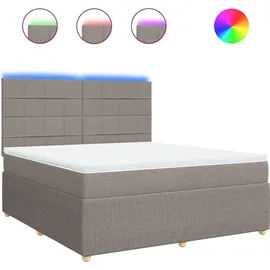 vidaXL Boxspringbett mit Matratze Taupe 180x200 cm Stoff