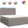 vidaXL Boxspringbett mit Matratze Taupe 180x200 cm Stoff