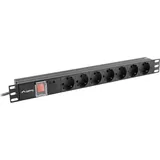 LANBERG PDU-07F-0200-IEC-BK 7 Steckplätze Schutz Schalter 1U Rack