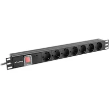 LANBERG PDU-07F-0200-IEC-BK 7 Steckplätze Schutz Schalter 1U Rack