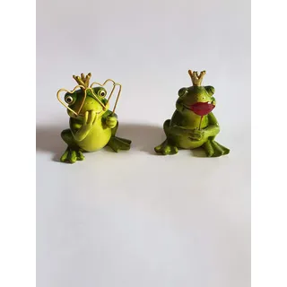Wurm Froschkönig aus Poly Grün 2er Set Frösche Frosch König Deko Dekoration