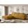 altdecor Ecksofa Cord mit Schlaffunktion 2-Sitzer Senfgelb