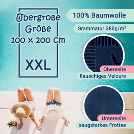 ZOLLNER Strandtuch 100 x 200 cm blau