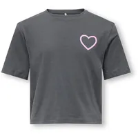 KIDS ONLY T-Shirt KOGREX S/S PRINTED TOP JRS mit süßem Brustmotiv grau 146/152 EU