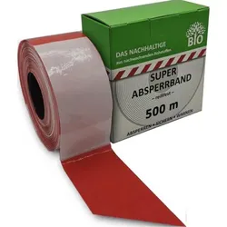 Absperrband 500 m-Rolle rot/weiß geblockt Das Nachhaltige aus nachwachsenden Rohstoffen
