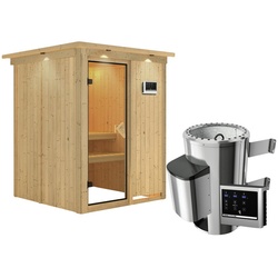 KARIBU Sauna »Ogershof«, inkl. 3.6 kW Saunaofen mit externer Steuerung, für 3 Personen - beige