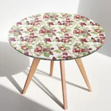 Tischdecke Rund 110 cm, Tischdecke Outdoor mit Gummizug,Gartentischdecke Wetterfest,Tischschutz Transparent,Plastik Tischschutzfolie Durchsichtige,Garten Tischdecken für Traußen,Weine