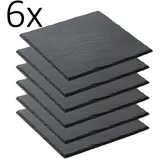 Gastro Spirit Servierplatte 6er Set Schieferplatte 25 x 25 x 0,5 cm, schwarz, Schiefer, (6-tlg) 25 cm x 25 cm
