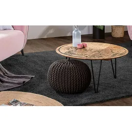 GUTMANN FACTORY Pouf Baumwolle 55 x 37 x 55 cm Braun