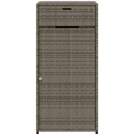 vidaXL Gartenschrank Grau 55x55x111 cm Poly Rattan