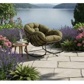Lesli-Living Lesli Living Schaukelsessel Cozy Olive 0 x 0 x 0 cm anthrazit/olivgrün