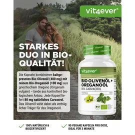 Vit4ever Bio Oreganoöl & Olivenöl 90 Kapseln