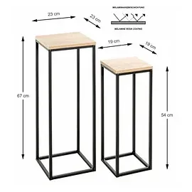 Haku-Möbel Pflanzenständer-Set Watford 2er Set  Holz Eiche