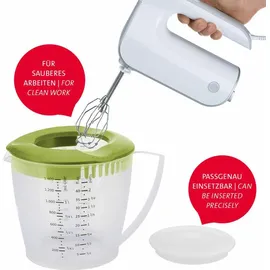Westmark Rührbecher mit Deckel und Ausgießer, Kunststoff, Füllvolumen: 1,4 Liter, Helena, Transparent/Apfelgrün, 3105227A, 19.5 x 15 x 14.8 cm