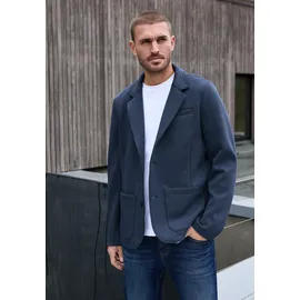 STREET ONE MEN, Herren, Gr. XXL (46), blau (bold blau), Stoff, 75% Polyester, 20% Viskose, 5% Elasthan, unifarben, normal normal, V-Ausschnitt, Bündchen, Jacken Blouson, aus elastischem Materialmix