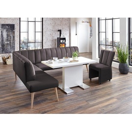 exxpo - sofa fashion Costa 197 x 92 x 265 cm Kunstleder langer Schenkel rechts schoko