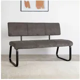 IDIMEX Essbank VILAS, Essbank mit Rückenlehne gepolstert für 3 Personen, Sitzbank dunkelgrau grau|schwarz