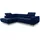 Sofnet Ecksofa Caris Schlaffunktion und einstellbare Kopfstützen, Wohnlandschaft mit Bettkasten, Couch, Sofa, (Dunkelblau (Kronos 09),