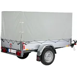 STEMA PKW-Anhänger Basic 750 Kippsdeichsel, max. 593 kg, 3-tlg., ink. 80 cm Hochplanen-Set silberfarben