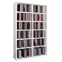 VCM Ronul CD-Regal 60 x 18 x 92 cm Weiß