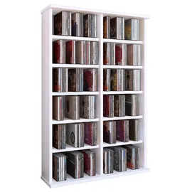VCM Ronul CD-Regal 60 x 18 x 92 cm Weiß