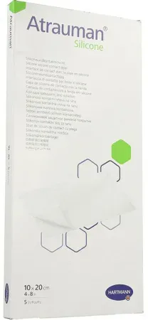 Atrauman Silicone 10x20cm Steril 5 Stück
