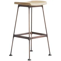 Tikamoon Hoher Hocker Diego copper aus Metall und Eschenholz