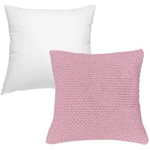 Wometo Kissenbezug Strick 45 x 45 cm Rosa