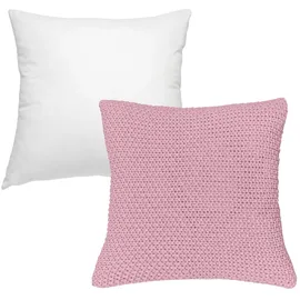 Wometo Kissenbezug Strick 45 x 45 cm Rosa