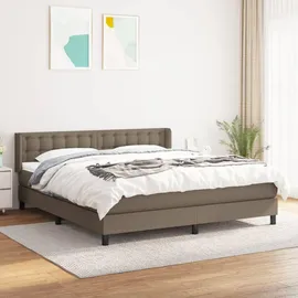 vidaXL Boxspringbett mit Matratze Taupe 180x200 cm Stoff