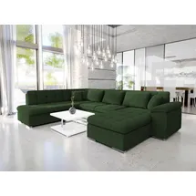 Mirjan24 Ecksofa Niko Bis Cord, Polsterecke mit Bettkasten und Schlaffunktion, Sofa, Polstergarnitur (Farbe: Poso 14, Seite: Rechts) - Grün