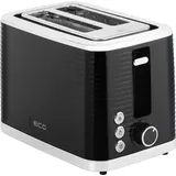 ECG ST 2750 Stripe | Toaster | Schwarz | 7 wählbare | - Schwarz/Silber