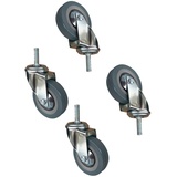 FREAZE 4 Schwerlastrollen 240kg/350kg, M10/M12 Lenkrollen Mit Gewinde Transportrollen Mit Stengel Möbelrollen Mit Bremse, 75mm Räder Für Palettenmöbel (Color : 4swivel, Size : 4in-M12)