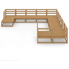 vidaXL 11-tlg. Garten-Lounge-Set Massivholz Kiefer