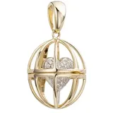 GOLDSCHMUCK FÜR MICH Herzkäfig-Anhänger 50 Brillanten zus. ca. 0,20ct Gold 375