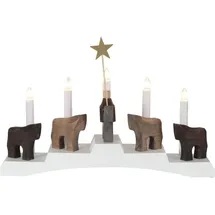 Best Season - Star Fensterleuchter Staffans Fålar, 5-flammig, Holz, Weiß,