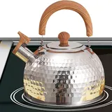 Wasserkessel Edelstahl 2L, Flötenkessel Induktion Gasherd Teekessel Camping, Wasserkocher Teekanne Kaffeekanne Teekessel Mit Hitzebeständiger Griff