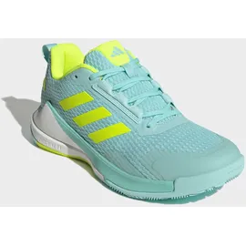 adidas Damen Novaflight 2 Indoor Shoes, Flash Aqua/Lucid Lemon/FTWR White, 40 2/3 EU - 40 2/3 EU