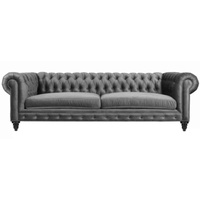 JVmoebel Chesterfield-Sofa Luxus klassischer Chesterfield Dreisitzer Polstermöbel Grau Neu, Made in Europe grau